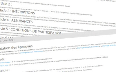 Ecrire un règlement pour son épreuve sportive