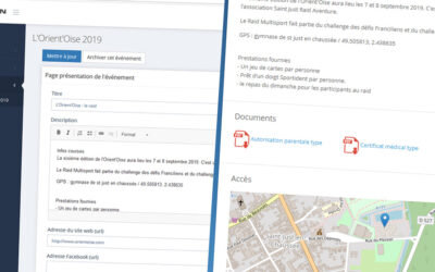 Du neuf sur le mini site organisateur